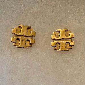 Tory Burch “T” logo gold stud earrings